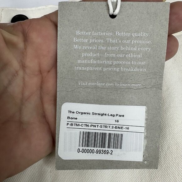 Everlane Women’s NWT‎ Bone The Organic Straight-Leg Pant Luxury Jean 16/W35/L26 - Picture 6 of 14